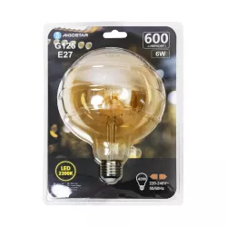 Żarówka LED 6W/230V Filament kula G125 E27 barwa bursztynowa 600lm - 8433325199241