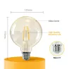 Żarówka LED 8W/230V Filament kula G125 E27 barwa bursztynowa 720lm - 8433325199258
