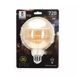 Żarówka LED 8W/230V Filament kula G125 E27 barwa bursztynowa 720lm - 8433325199258