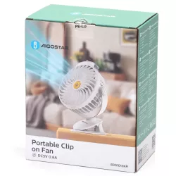 Wentylator z klipsem i mgiełką bezprzewodowy 13cm 5 prędkości 5V/USB - 8433325409753