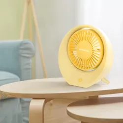 Przenośny wentylator stołowy, 4 łopatki, 3 prędkości, 1200 mAh 5V/USB - 8433325409760