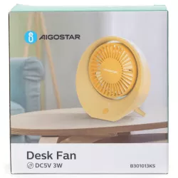 Przenośny wentylator stołowy, 4 łopatki, 3 prędkości, 1200 mAh 5V/USB - 8433325409760
