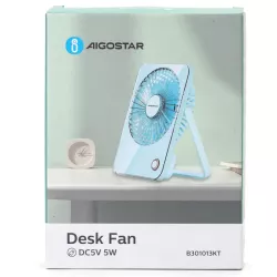 Wentylator biurkowy 12.5cm bezprzewodowy silny wiatr, przenośny cichy - 8433325409777
