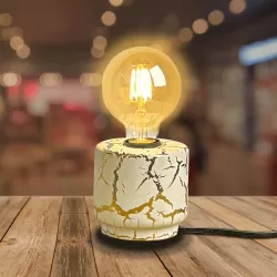 Lampa stołowa E27 kolumna imitacja marmuru żarówka nie jest dołączona - 8433325410179