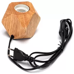 Lampa biurkowa E27 drewniana wielokątna żarówka E27 nie jest dołączona - 8433325410100