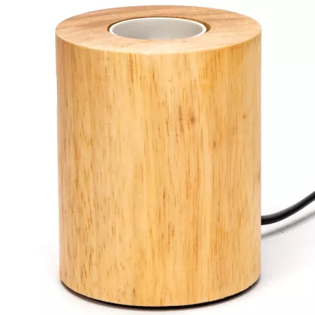 Lampa biurkowa E27 drewniany walec żarówka E27 nie jest dołączona - 8433325410117