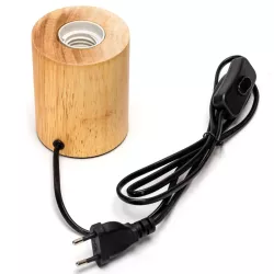 Lampa biurkowa E27 drewniany walec żarówka E27 nie jest dołączona - 8433325410117