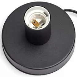 Industrialna lampa biurkowa oprawka do żarówki E27 czarna metalowa - 8433325410148