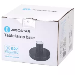 Industrialna lampa biurkowa oprawka do żarówki E27 czarna metalowa - 8433325410148