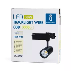 LED Czteroprzewodowe światło szynowe czarne 30W - 8433325199333