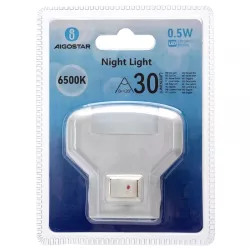 Lampka nocna LED z wyłącznikiem 0.5W 6500K 30lm IP20 wykrywanie nocy - 8433325411725