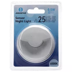 Lampka nocna LED z wyłącznikiem i czujnikiem nocy 0.5W 6500K 25lm IP20 - 8433325411770