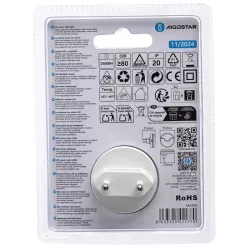 Lampka nocna LED z wyłącznikiem i czujnikiem nocy 0.5W 6500K 25lm IP20 - 8433325411770