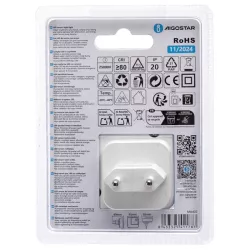 Lampka nocna LED z wyłącznikiem i czujnikiem nocy 0.5W 3000K 20lm IP20 - 8433325411787