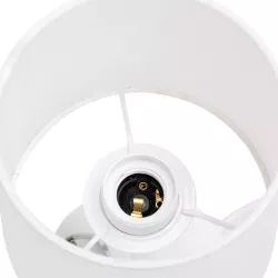 Lampa stołowa biała z listwą zasilającą 3 gniazdka E27 bez żarówki - 8433325415563