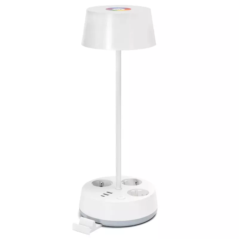 Lampa stołowa 4.6W 450lm RGB CCT listwa zasilającą 3 gniazdka i 3 USB - 8433325415594