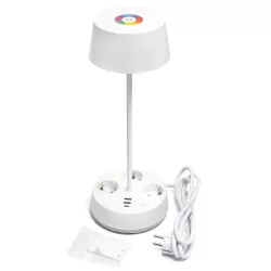 Lampa stołowa 4.6W 450lm RGB CCT listwa zasilającą 3 gniazdka i 3 USB - 8433325415594