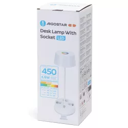 Lampa stołowa 4.6W 450lm RGB CCT listwa zasilającą 3 gniazdka i 3 USB - 8433325415594