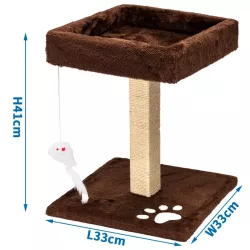 Drapak dla kota 33x33x41cm z miękką piłką i kwadratową półką amboną - 8719138063864