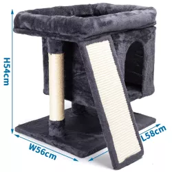 Drapak dla kota 58x56x54cm z przytulnym domkiem i platformą leżanką - 8719138063970