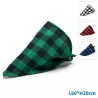 Trójkątny szalik 60x20cm chusta w kratę modny dodatek dla psa lub kota - 8719138226924