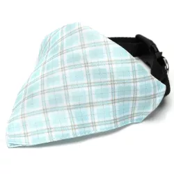 Trójkątny szalik 15x9cm chusta w kratę z obrożą 30cm dla psa lub kota - 8719138226948