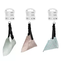 Trójkątny szalik 15x9cm chusta w kratę z obrożą 30cm dla psa lub kota - 8719138226948