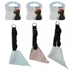 Trójkątny szalik 20x13cm chusta w kratę z obrożą 50cm dla psa lub kota - 8719138226962