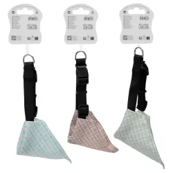 Trójkątny szalik 20x13cm chusta w kratę z obrożą 50cm dla psa lub kota - 8719138226962