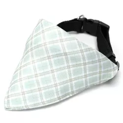 Trójkątny szalik 23x15cm chusta w kratę z obrożą 60cm dla psa lub kota - 8719138226979