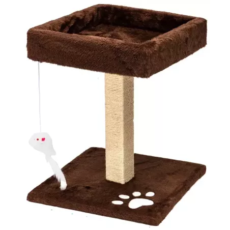 Drapak dla kota 33x33x41cm z miękką piłką i kwadratową półką amboną - 8719138063864