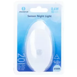 Lampka wtykana 0,6W 6500K LED z czujnikiem nocy do sypialni korytarza - 8433325412173