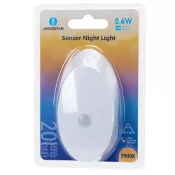 Lampka wtykana 0,6W 3000K LED z czujnikiem nocy do sypialni korytarza - 8433325412166