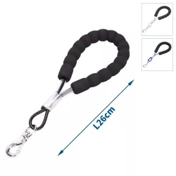 Krótka smycz stalowa linka długość 26cm dla dużych silnych psów - 8719138075362