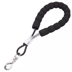 Krótka smycz stalowa linka długość 26cm dla dużych silnych psów - 8719138075362