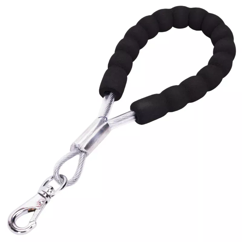 Krótka smycz stalowa linka długość 26cm dla dużych silnych psów - 8719138075362