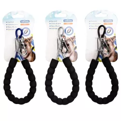 Krótka smycz stalowa linka długość 26cm dla dużych silnych psów - 8719138075362