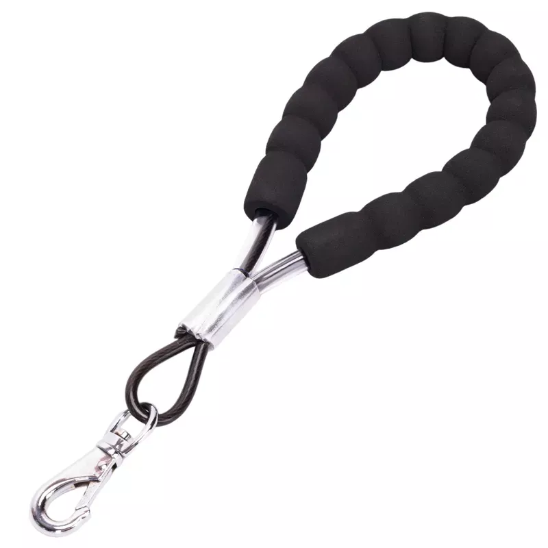 Krótka smycz stalowa linka długość 28.5cm dla dużych silnych psów - 8719138075386