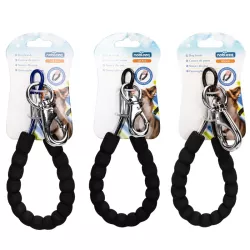 Krótka smycz stalowa linka długość 28.5cm dla dużych silnych psów - 8719138075386