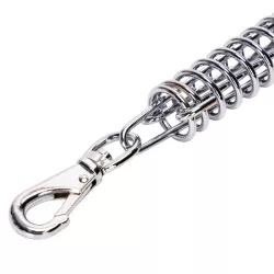 Krótka smycz stalowa linka 37.5cm z sprężyną dla dużych silnych psów - 8719138075393