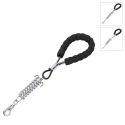 Krótka smycz stalowa linka 39.5cm z sprężyną dla dużych silnych psów - 8719138075409