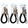 Krótka smycz stalowa linka 39.5cm z sprężyną dla dużych silnych psów - 8719138075409
