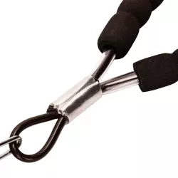 Krótka smycz stalowa linka 40.5cm z sprężyną dla dużych silnych psów - 8719138075416