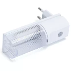 Lampka nocna LED do gniazdka 230V z czujnikiem zmierzchu 0,6W 6500K - 8433325412098