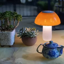 Duży grzyb solarny muchomor 17x19cm do ogrodu z ciepłym światłem - 8433325404000