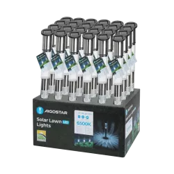 Słupek 55/5cm solarny wysoki wbijany z metalu biała zimna 6500K - 8433325321499