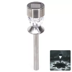 Lampka ogrodowa chłodny diament 5.5/35cm solarna ze stali nierdzewnej - 8433325328771