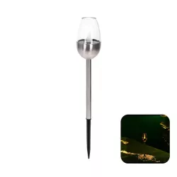 Płomień solarny 38.2/6.3cm wbijany z metalu biały ciepły świeczka - 8433325321536