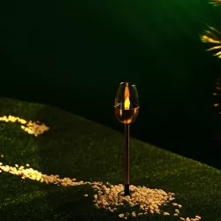 Płomień solarny 38.2/6.3cm wbijany z metalu biały ciepły świeczka - 8433325321536