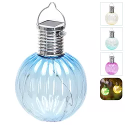 Szklana kulka zawieszana fi 8 cm podświetlana drucikiem led z uchwytem - 8433325321574